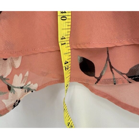 Torrid Plus Size Blush Floral Chiffon Wrap Midi Dress Sz 4 Preppy Event No Belt - Picture 11 of 12